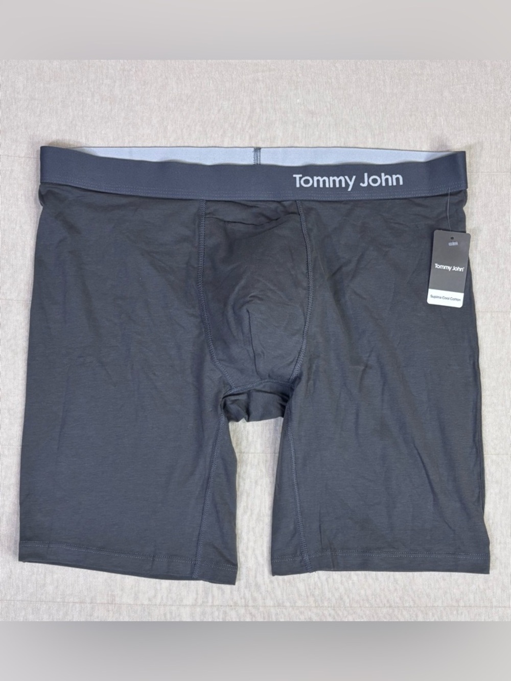 Tommy John Cool Cotton Boxer Briefs XL Gray 8” Luxe Stretch NWT